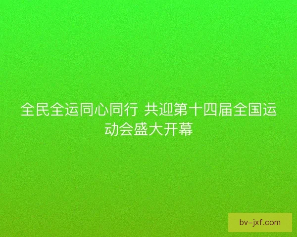 全民全运同心同行 共迎第十四届全国运动会盛大开幕